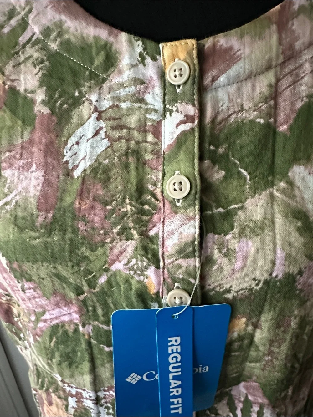 Columbia Olive & Blush Floral-Print Sleeveless Dress - Picture 3 of 5